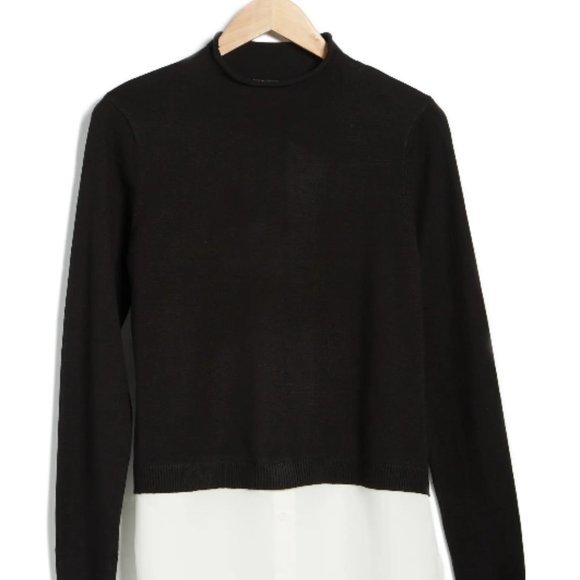 Women's Adrianna Papell Rolled Neck Twofer Sweater - Picture 3 of 3